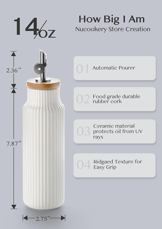 Nucookery Ceramic Olive Oil Dispenser Bottle - Image 2