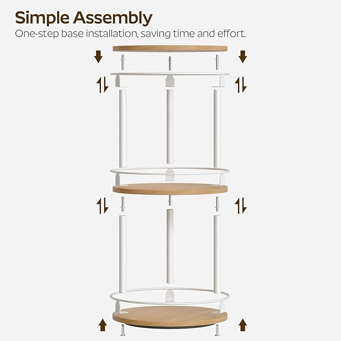 YATINEY 3-Tier Lazy Susan Organizer, Rotating Spice Rack, Spinning Organizer - Image 4