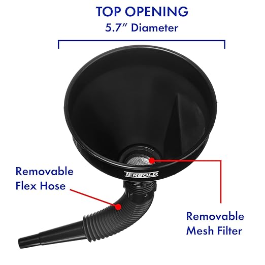 Automotive Flex Funnel with Hose & Mesh Filter – Wide Mouth Oil Funnel - Image 3