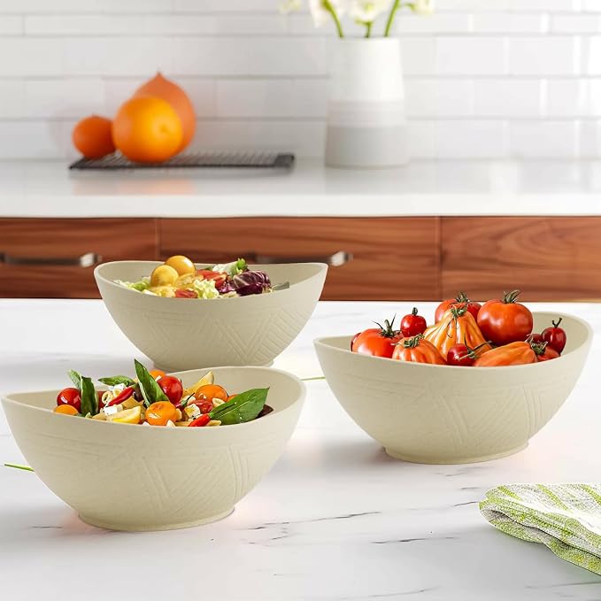 Large Bowls 65 OZ, Wheat Straw Bowls Set of 4, Unbreakable Salad Bowl, - Image 6
