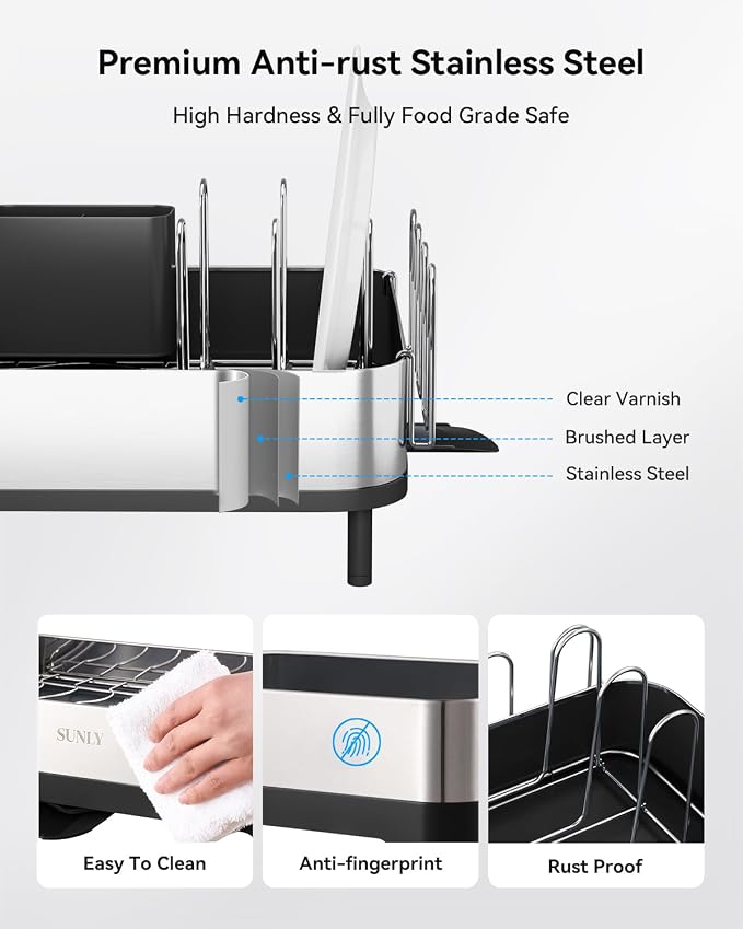 SUNLY Expandable Dish Drying Rack, Versatile Brackets - Image 5