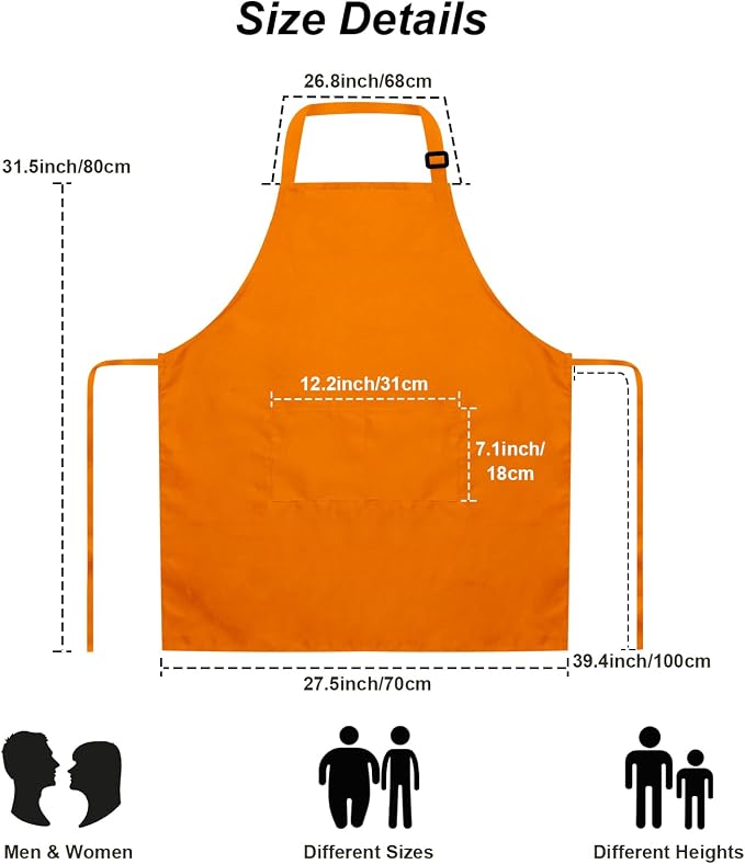 15 Pcs Adult Aprons Bulk with Pockets Adjustable Bib Chef Apron - Image 5