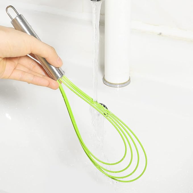 Webake Silicone Flat Whisk Set of 3, Heat Resistant Kitchen Whisks - Image 7