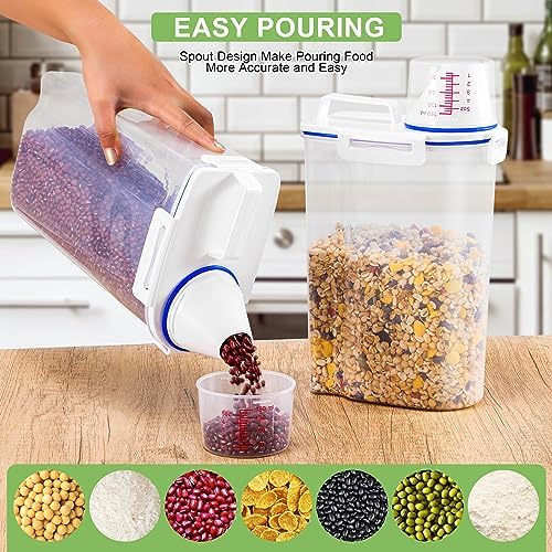 2 Pcs 5.5Lbs Rice Storage Container, Rice Container with Measuring Cup