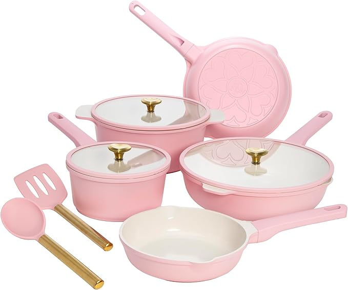 Paris Hilton Ceramic Nonstick Cookware Set, Cast Aluminum by TheWorldofParisHilton