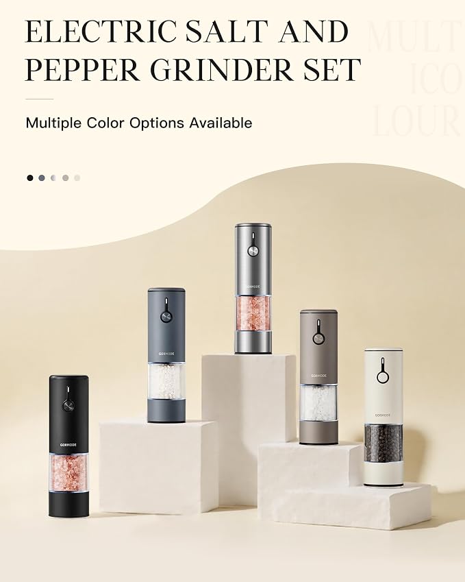Stainless Steel Rechargeable Electric Salt and Pepper Grinder Set, USB Charging - Image 7