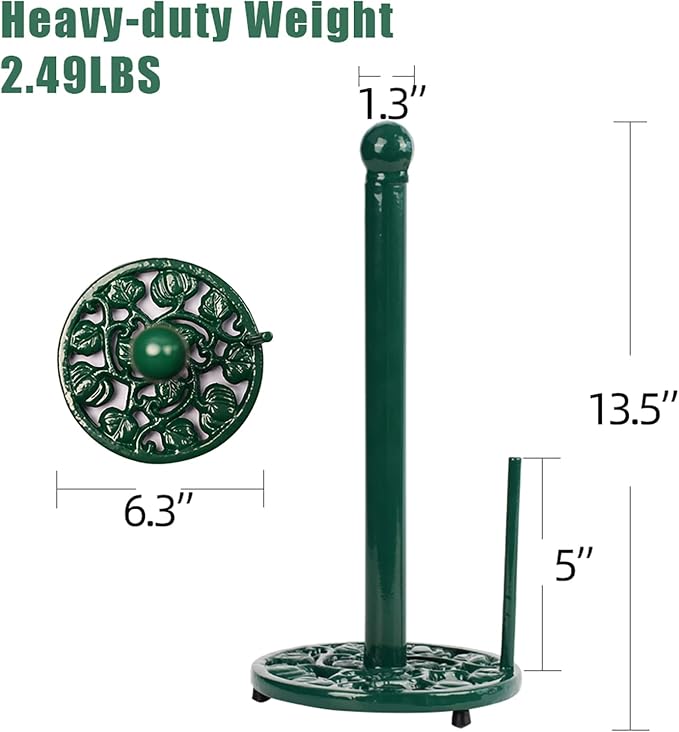 Green Cast Iron Paper Towel Holder - Image 6