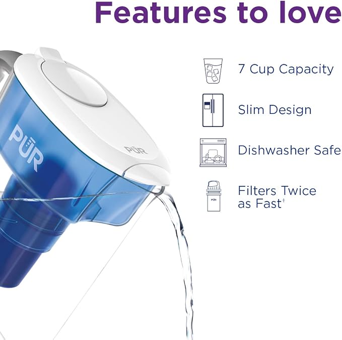 PUR 7-Cup Water Filter Pitcher, Great-Tasting Water, Dishwasher Safe, Faster - Image 4
