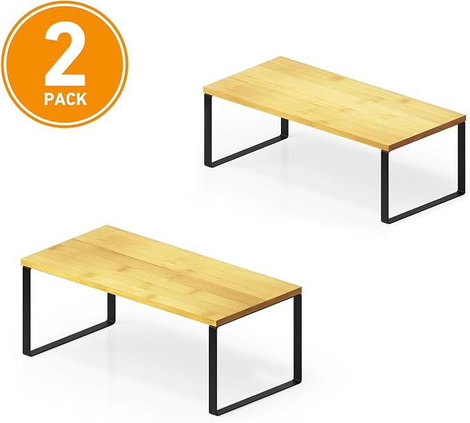 SpaceAid Cabinet Shelf Organizers 8 Pack, Kitchen Counter Rack Shelves Riser - Image 7