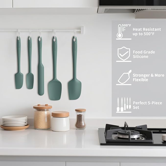 Coukre Silicone Spatula Set of 5, High Temperature Resistant, Food Grade - Image 4