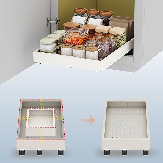 Pull out Cabinet Organizer, Expandable Width, Depth by Fokyfok