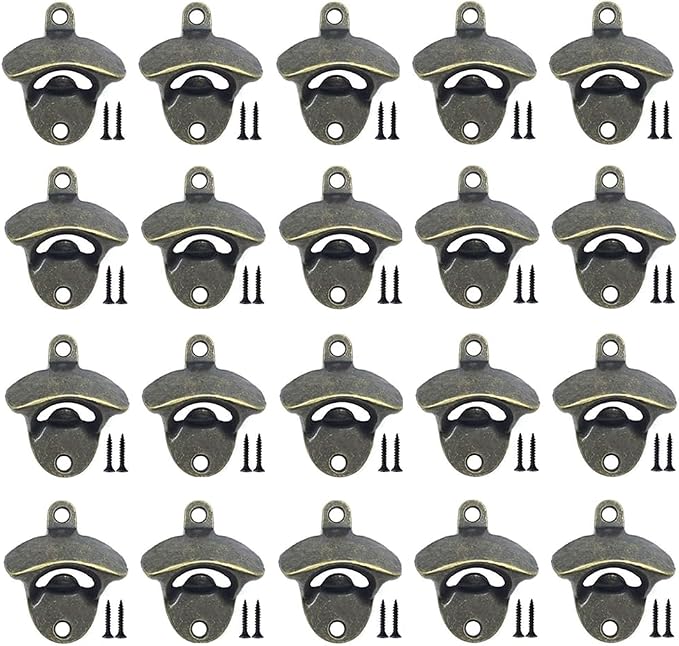ANSLYQA 20 Pack Bottle Opener Wall Mounted, Vintage Beer Bottle Opener by ANSLYQA