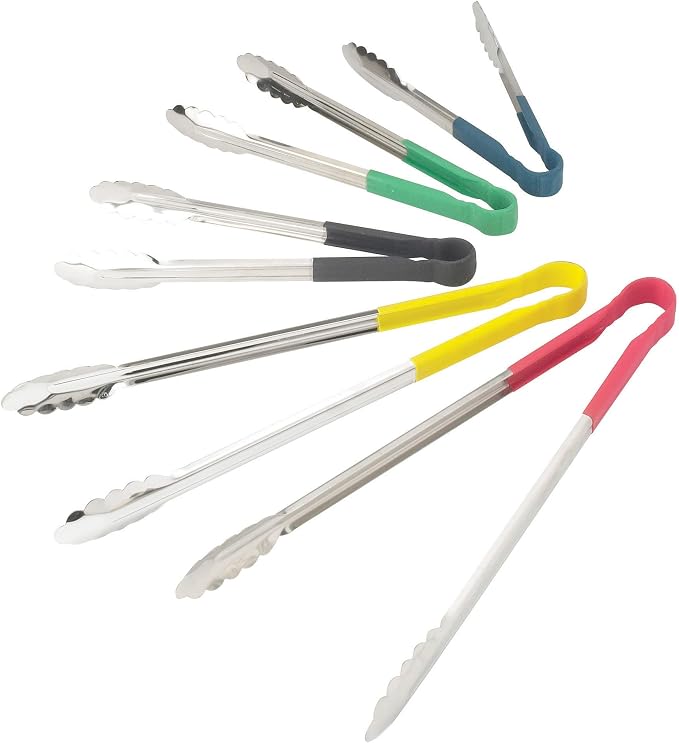 Winco Utility Tong with Black Non-Slip Grip, Stainless Steel - Image 3