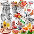 Shimirth Play Kitchen Accessories, Large Stainless Steel Kids Cooking