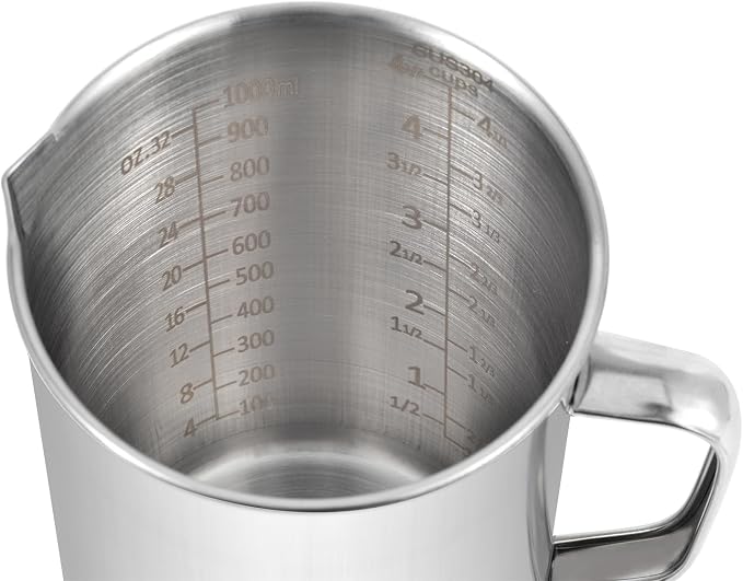 Kichwit Large Stainless Steel Measuring Cup, Liquid Metal Measuring Cup - Image 2