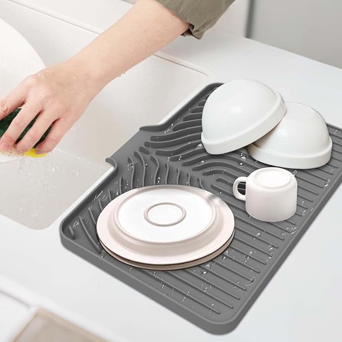 GUUKIN Dish Drying Mat, 17.7" x 11.8 " Drying Matt Kitchen Counter, Dish Drying - Image 7