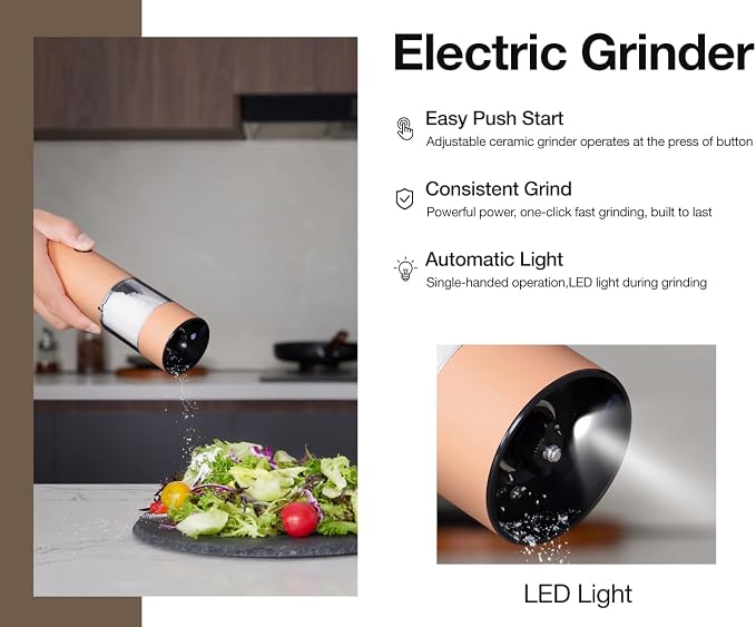 Electric Pepper Grinder and Salt Mill Set - Image 2