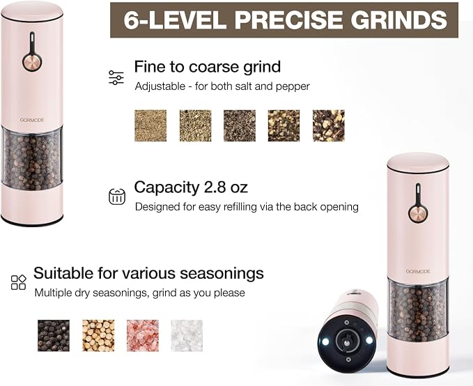 Electric Pepper Grinder and Salt Mill Set - Image 6