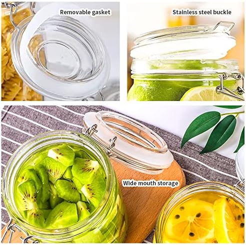 32oz Glass Food Storage Jars with Airtight Clamp Lids,Set of 4