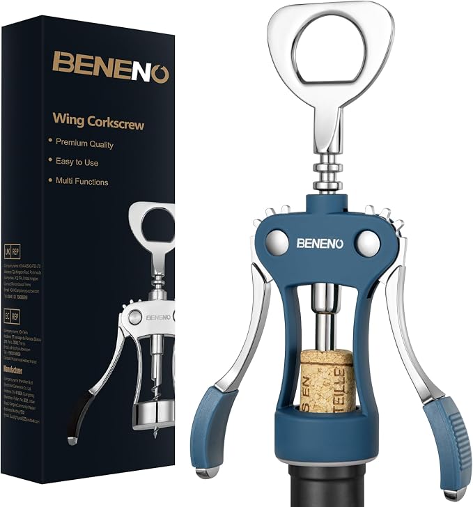 Beneno Wine Opener, Zinc Alloy Premium Wing Corkscrew by Beneno