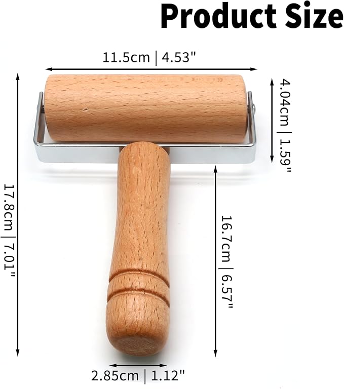 Wooden Rolling Pin, Ergonomic Non-Stick Pizza Baker Dough Pastry Roller - Image 5