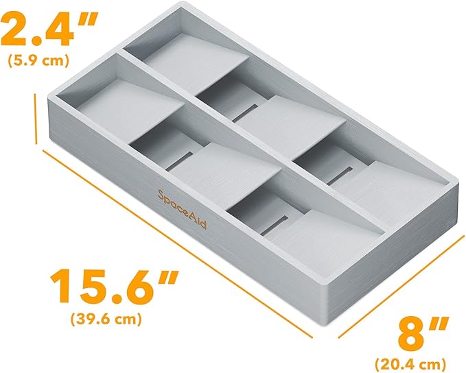 SpaceAid Bamboo Silverware Drawer Organizer - Image 7