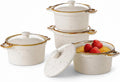 ONEMORE Mini Cocotte Set of 4, 6 oz Ceramic Ramekins with Lids and