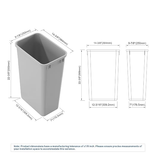 Dowell 50Qt Wastebasket Trash Can Garbage Container, - Image 3