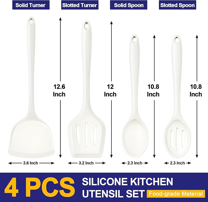 P&P CHEF Kitchen Utensil Set, 4 Pieces Non-stick Silicone Cooking Utensils - Image 2