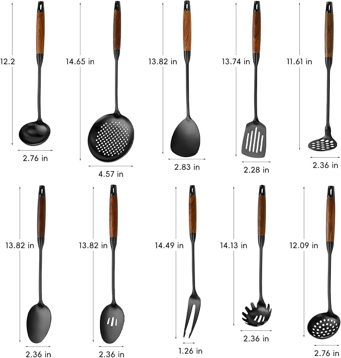 Izurok 18/10 Stainless Steel Kitchen Utensils Set, 10 Piece Cooking Utensils - Image 2