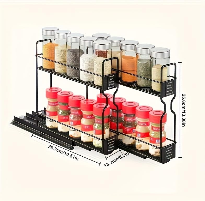 Pull Out Spice Rack Organizer for Cabinet, Heavy Duty Slide Out