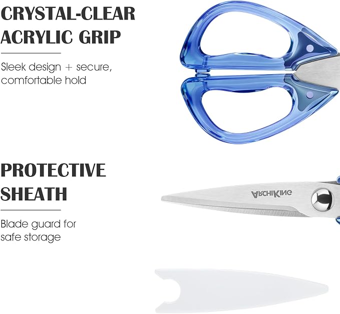 8.0inch Kitchen Shears, Sharp Stainless Steel Meat & Poultry Scissors, - Image 6
