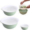 Colander Bowl Set of 2, Nesting Large Capacity Plastic Food Strainer by Lumumix
