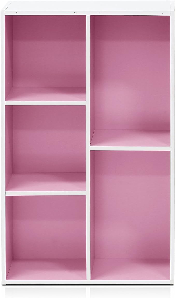 Furinno LUDER Book Shelf, 5-Cube Bookshelf, Reversible Bookcase, 9.4 x 19.5 x - Image 4