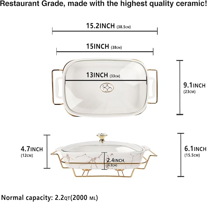 13" x 9" Ceramic Casserole Dish - Image 2