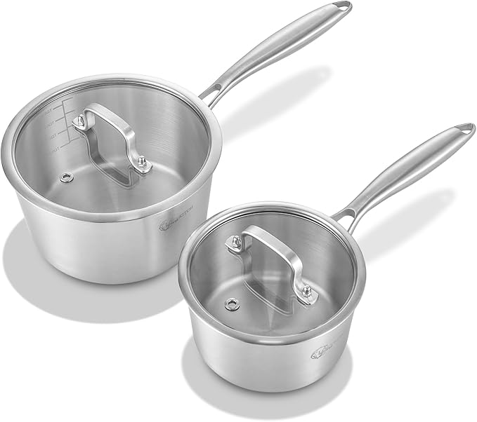 LOLYKITCH Tri-Ply Stainless Steel Saucepan Set by LolyKitch