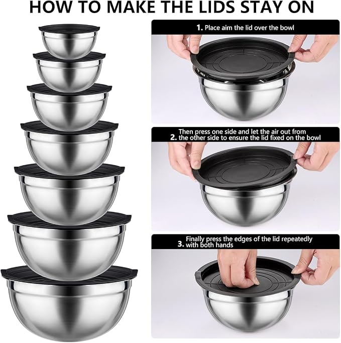 Leidawn Mixing Bowls with Lids set - Image 3