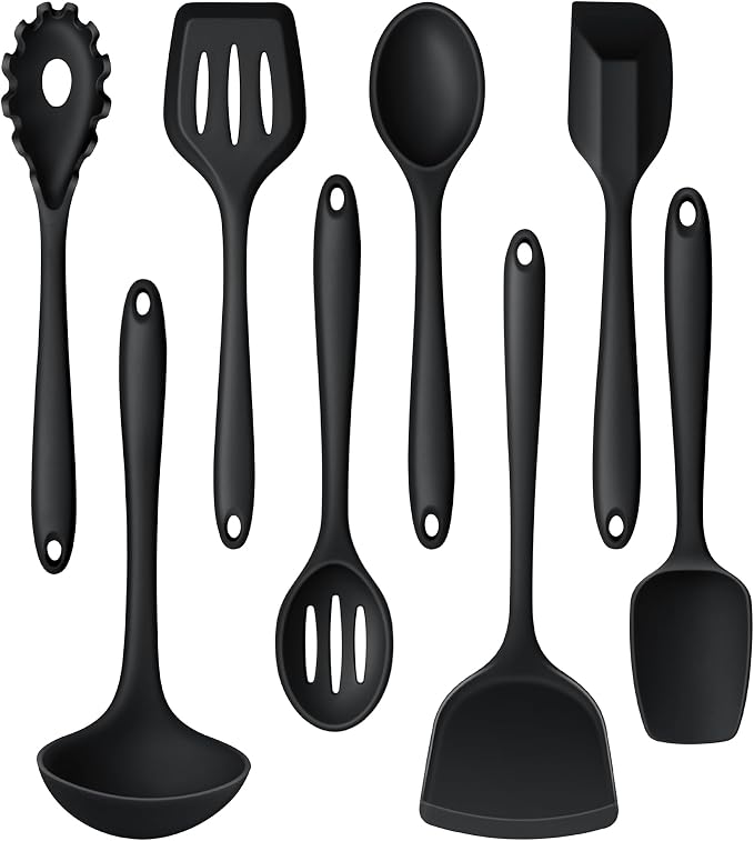 LIANYU 8Pcs Cooking Utensils Set, Heat Resistant Kitchen Utensils, Silicone by LIANYU