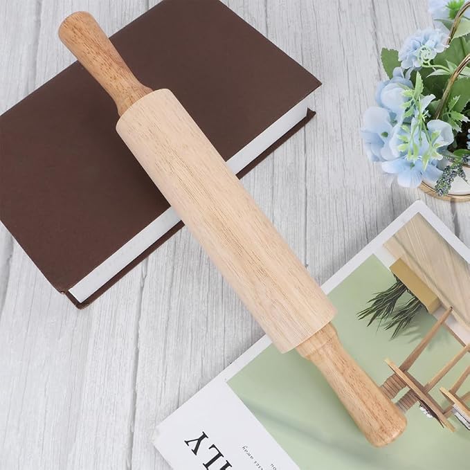 PRETYZOOM Wooden Rolling Pin 10.82In Dough Pastry Roller - Image 9