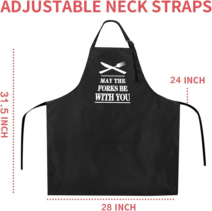 Rosoz Funny BBQ Black Chef Aprons - Image 3