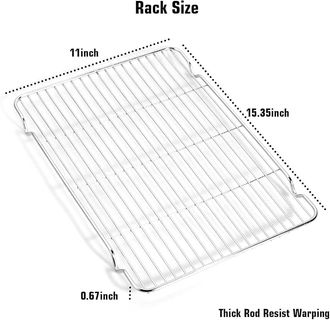 Wildone Baking Sheet & Rack Set, Stainless Steel Cookie Pan - Image 5