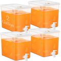 Domensi 4 Pack 2 Gallon Fridge Beverage Drink Dispenser by Domensi