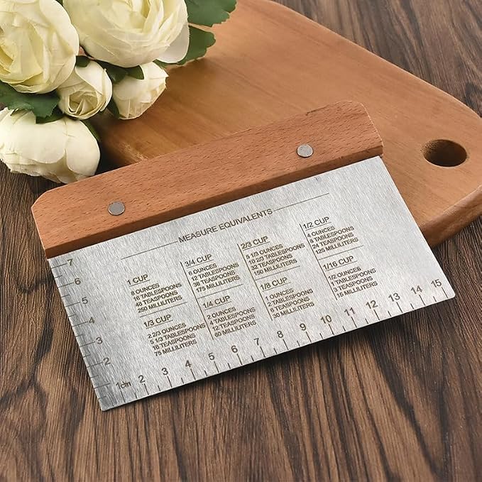 BOORIKA Dough Scraper & Bench Scraper Kitchen – Stainless Steel Sourdough Tools - Image 7