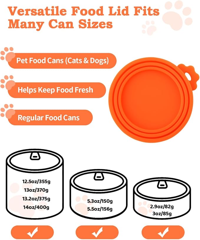 6 PCS Cat Food Can Covers Lids Set, Cat Bar Squeezer, Stainless Steel Wet Food - Image 3