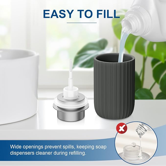 Ceramic Foaming Soap Dispenser, 12 oz Bathroom Foam Hand Soap Dispenser - Image 3