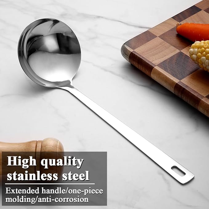 Berglander Stainless Steel Soup Ladle, 11.8" Durable Ladel Spoon - Image 3