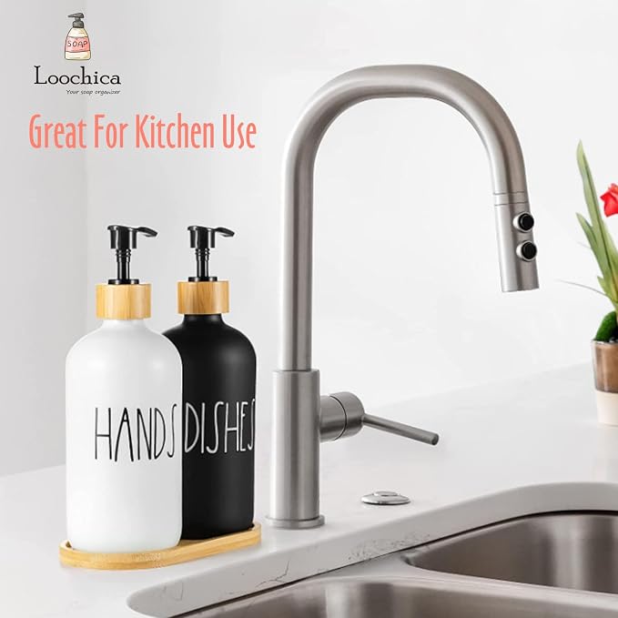 LOOCHICA 2 Pack Glass Soap Dispenser Set - Image 7