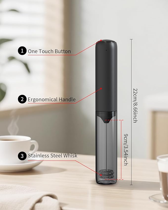 CIRCLE JOY Rechargeable Milk Frother Hanheld, Dual Coil Whisk Head Electric - Image 9