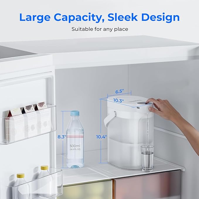 Waterdrop ED06W Electric Water Filter Pitcher, FreshTaste Rechargeable Dispenser - Image 9