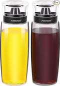 Oil and Vinegar Dispenser 2 Pack, Olive Oil and Vinegar Cruet Dispenser Bottle by AMINNO